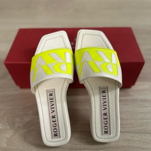 Authentic Roger Vivier Slide Mule Yellow New With Box